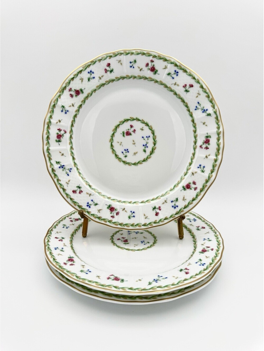 Bernardaud Artois Vert ( Versailles Shape) - Salad Plates 8 1/2”, Set of 3